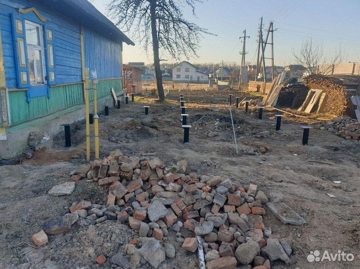 Винтовые сваи с монтажом