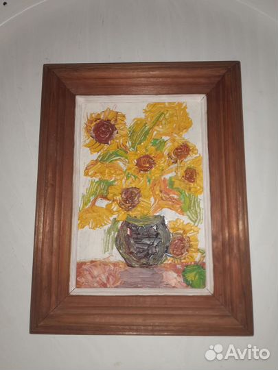 Картина маслом подсолнухи