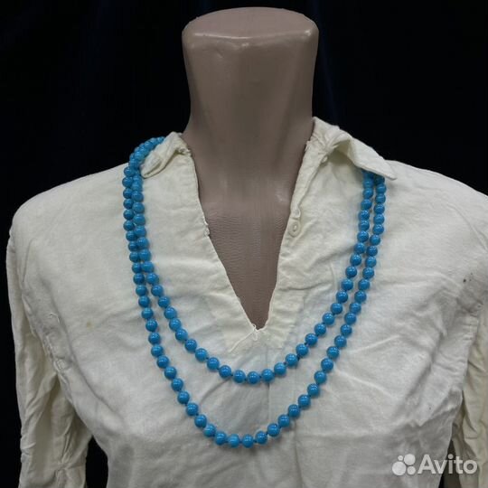 Винтажные бусы из бирюзы бижутерия украшения СССР