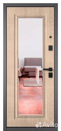 Дверь входная железная с зеркалом