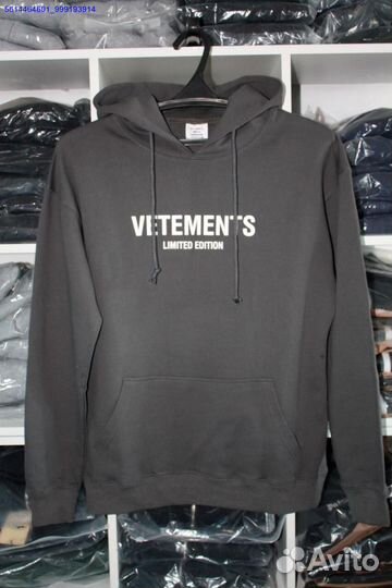 Худи Vetements oversize серый цвет (Арт.89697)