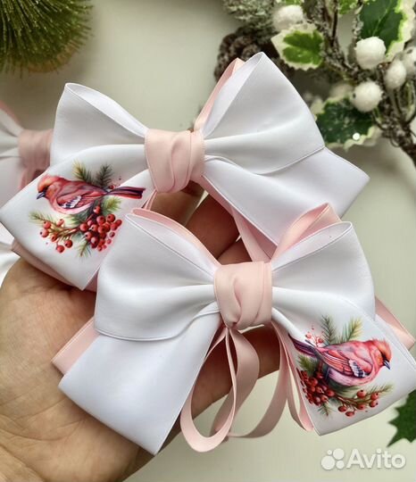 Зимние бантики для девочек