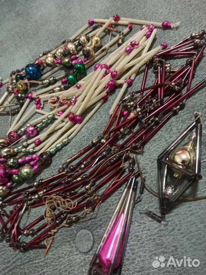 Елочные игрушки СССР стеклярус