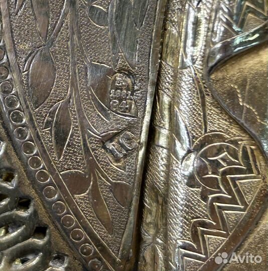 Икона Иверская Пресвятая Богородица Серебро Золоче