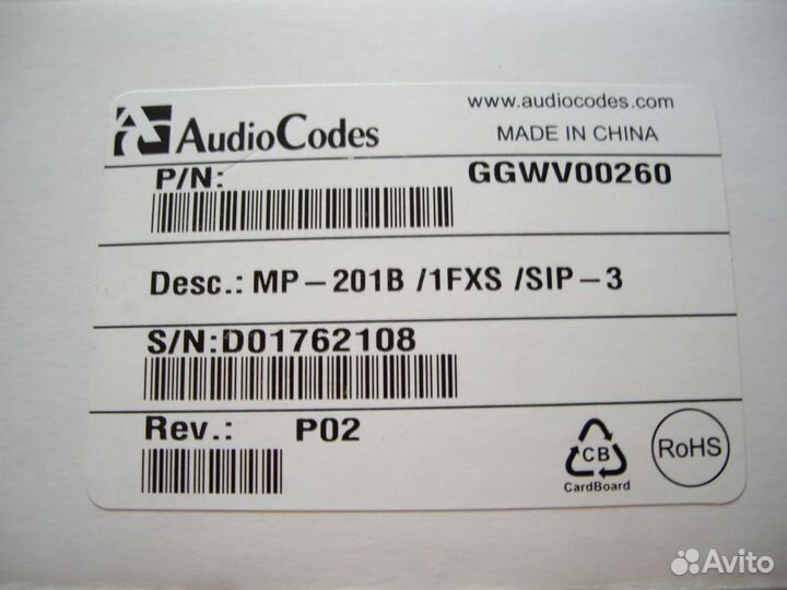 Шлюз AudioCodes MediaPack MP201B