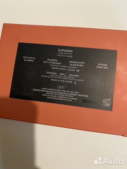 Палетка теней и для лица nars Euphoria