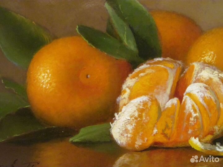 Натюрморт с мандаринами Живопись маслом люкс