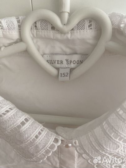 Рубашка белая для девочки 152