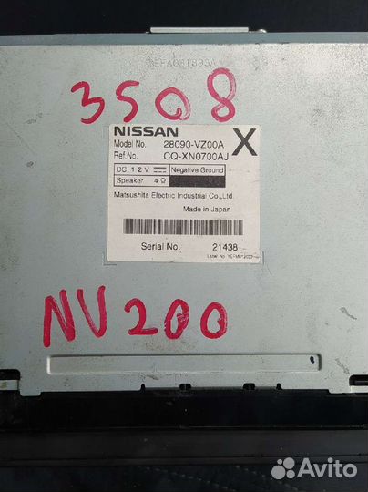 Штатная магнитола nissan nv200