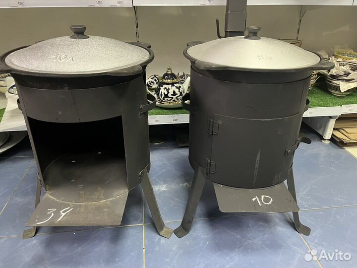 Казаны чугунные Премиум + Печь с трубой + Шумовка
