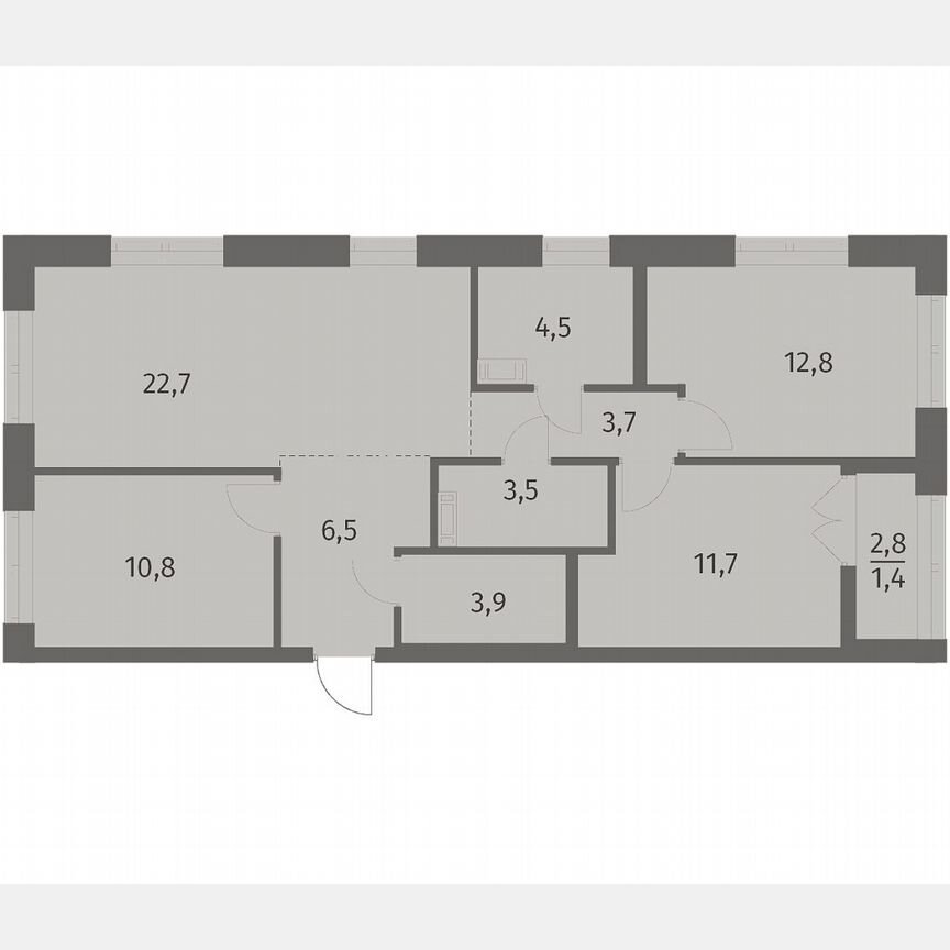 3-к. квартира, 81,6 м², 3/12 эт.