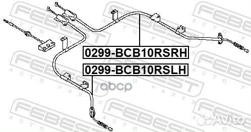Трос ручного тормоза правый Nissan Almera 06-13
