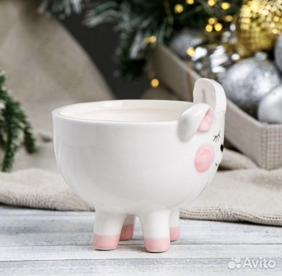 Кашпо «зайчик», ваза, подарок
