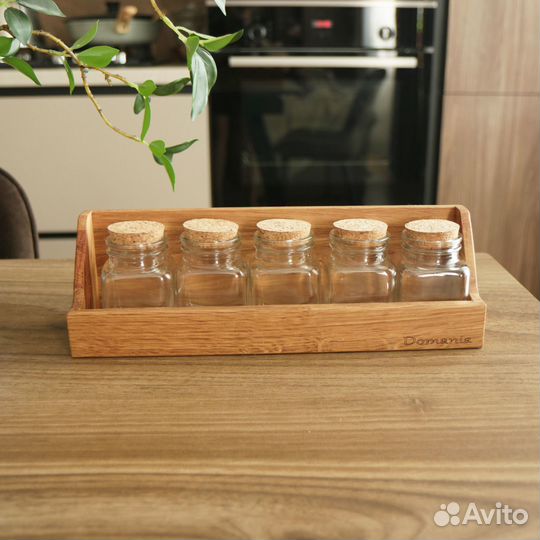 Набор баночек для специй на подставке, новый