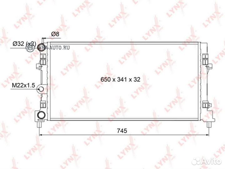 Lynxauto RM1114 RM-1114 радиатор системы охлаждени