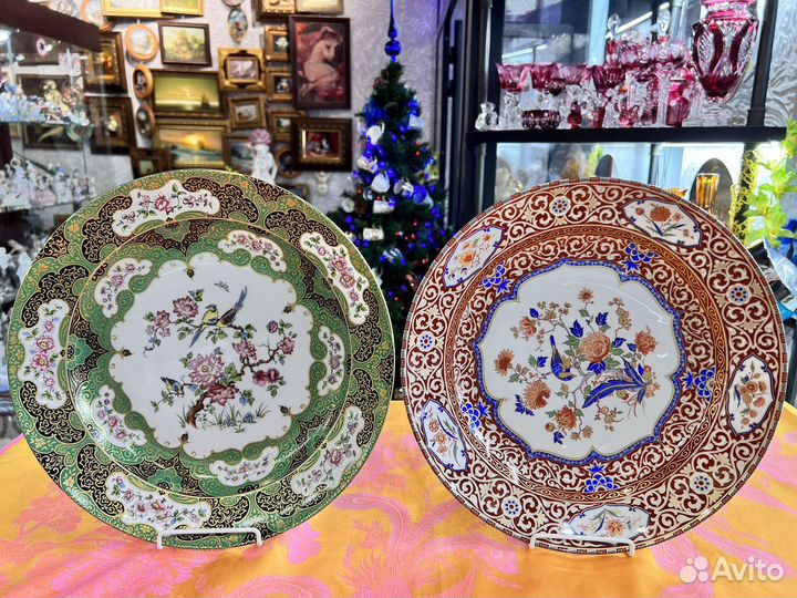 Большие блюда с подвесом Кайзер зеленое/оранжевое