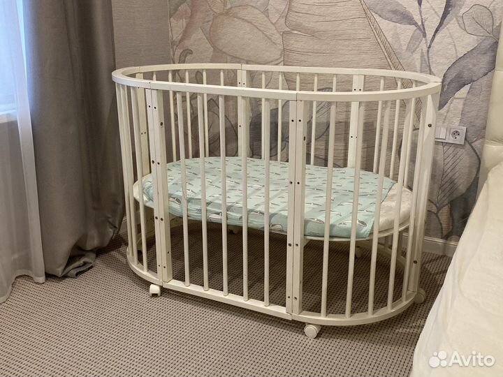 Детская кровать трансформер круглая овальная