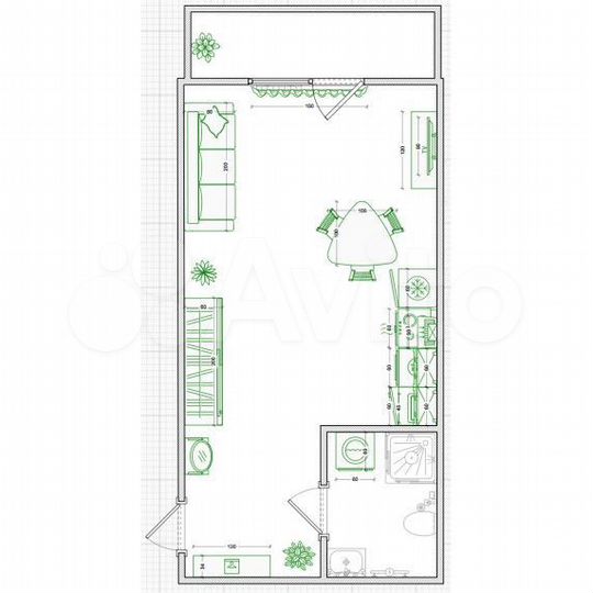 Квартира-студия, 35 м², 1/9 эт.