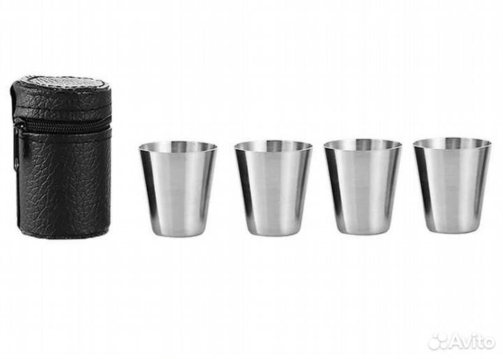 Стопки из нержавеющей стали 30 мл. в футляре