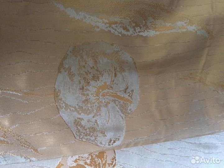 Ткань портьерная золотисто-коричневая Тафта Турция