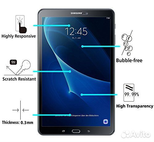 Стекло противоударное Samsung Galaxy Tab A10