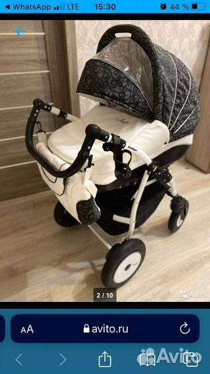 Коляска 2 в 1 indigo эко кожа