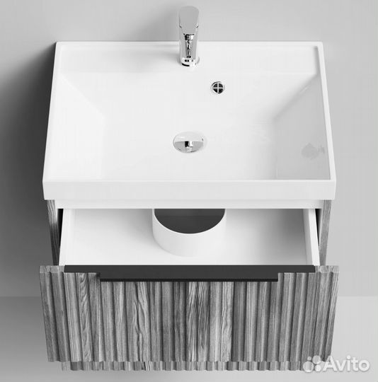 Тумба с раковиной Дольчи 60см подвесной, Лиственни