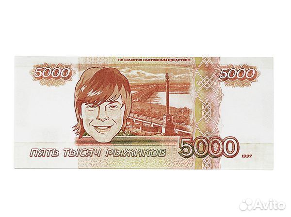 Деньги прикол сувенирные 5000 рыжиков