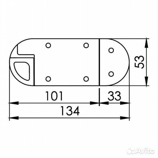 Пружинная задвижка 134x53x16мм из полированной нержавеющей стали aisi316, Osculati 38.189.03