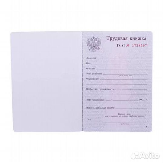 Трудовая книжка ТК 6