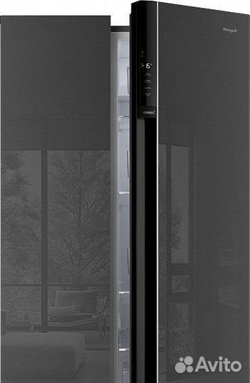 Холодильник weissgauff wsbs 600 NoFrost Inverter Inox Glass