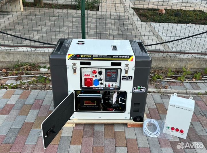 Генератор дизельный 10 kW G-power трехфазный 11000