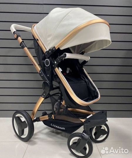 Коляска luxmom X6 Белая/золото Новая