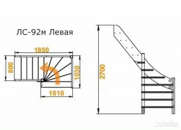 Деревянная лестница из сосны