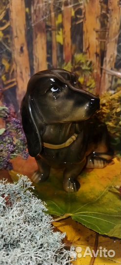 Такса фарфоровая статуэтка