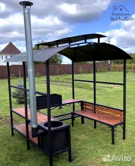 Мангал лофт с крышей