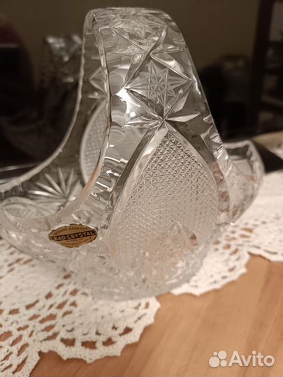 Корзина хрустальная