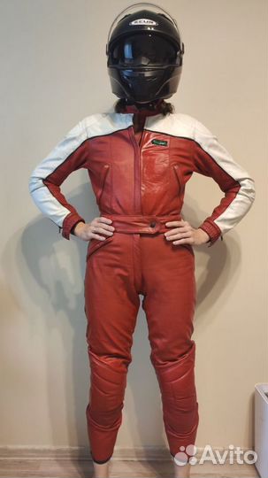 Мотокомбинезон женский раздельный кожаный