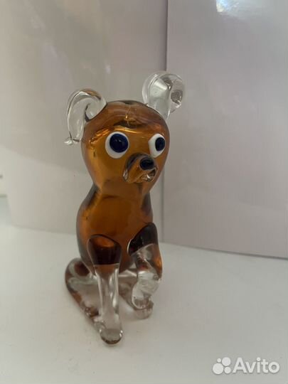 Собака и заяц, цветное стекло, СССР