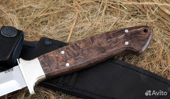 Нож Молния Elmax цельнометаллический рукоять мельх