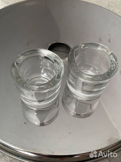 Набор стеклянных подсвечников