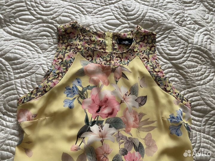 Платье летнее желтое 46