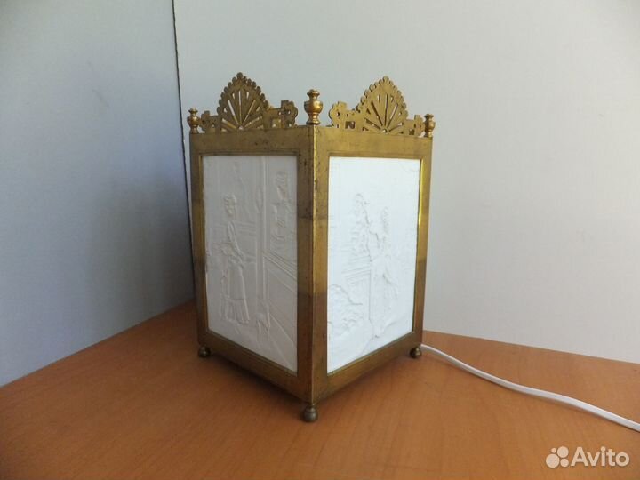 Старинный Уникальная Настольная Лампа 19 век