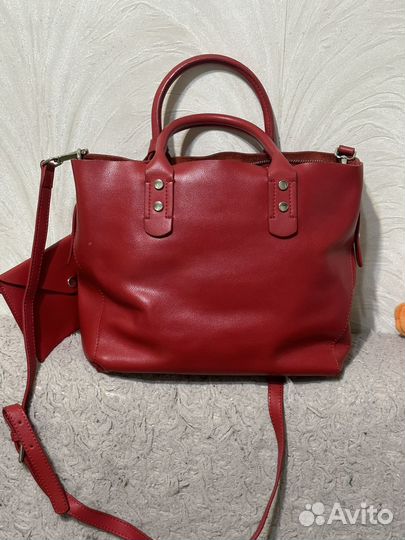 Женская сумка красная кожа