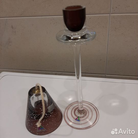 Подсвечники.марганцевое стекло