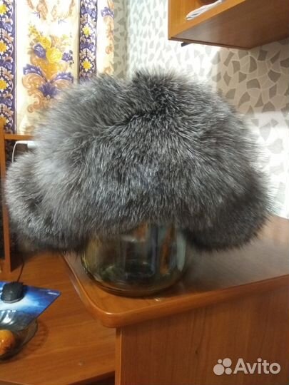 Шапка-ушанка из чернобурки