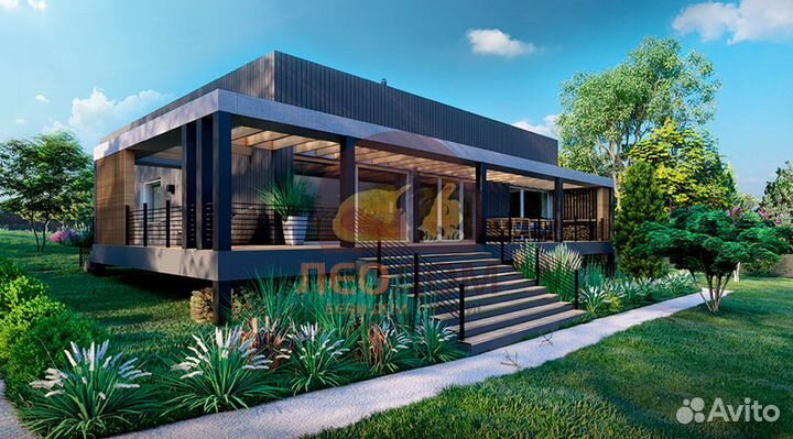 Каркасный дом в стиле Хай-тек под ключ