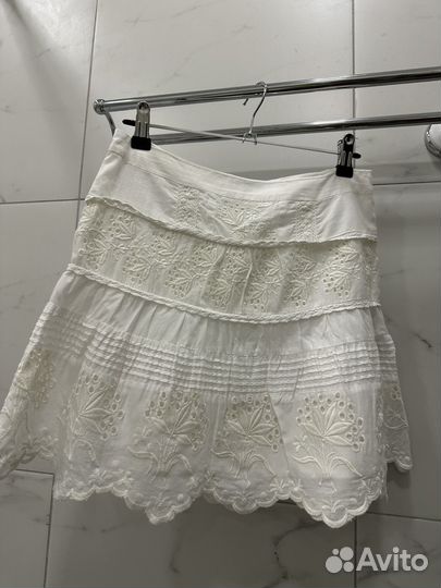 Юбка белая клеш bebe