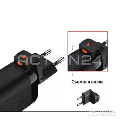 Сетевое зарядное устройство 65 Вт GaN Three-port C