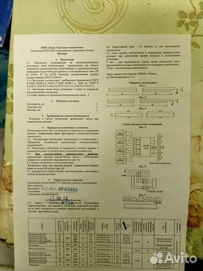 Светодиодный светильники